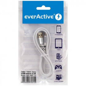 everActive Καλώδιο USB - micro USB 2.4A 1m Λευκό (CBS-1MW)