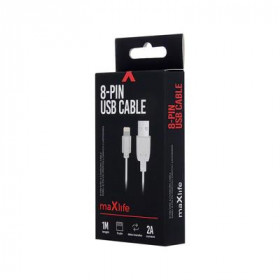 maXlife Καλώδιο USB - Lightning 2A 1m Λευκό (OEM001514)