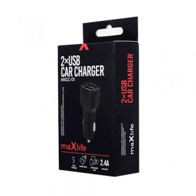 maXlife MXCC-01 Car Charger 2x USB 2.4A Black (OEM001508)