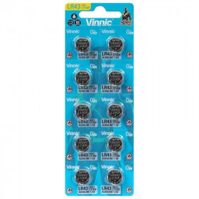 Vinnic Αλκαλικές Μπαταρίες Ρολογίων G12 / LR43 1.5V 10τμχ (L1142F-C10)