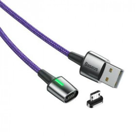 Baseus Zinc Magnetic Καλώδιο USB - micro USB 2.4A 1m Μωβ (CAMXC-A05)