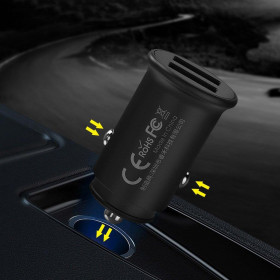 Remax RCC219 Roki Series Φορτιστής Αναπτήρα Αυτοκινήτου 2x USB 2.4A - Μαύρο