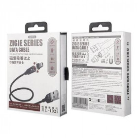Remax RC-102i Zigie Series Καλώδιο Δεδομένων USB - Lightning 3A 1.2m Μαύρο