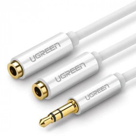 Ugreen AV123 Adapter 3.5mm Jack (m) - Dual 3.5mm Jack (f) 20cm White (10780)