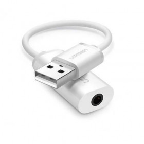Ugreen US206 Εξωτερική USB Κάρτα Ήχου 2.0 σε Λευκό χρώμα