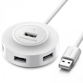 Ugreen CR106 USB 2.0 Hub 4 Θέσεω 1m Λευκό (20270)