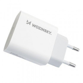 Wozinsky Γρήγορος Φορτιστής PD, 1x USB-C 20W +Καλώδιο USB-C to Lightning 1m Λευκό (WWC-03-L)