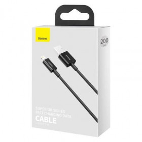 Baseus Superior Series Καλώδιο Δεδομένων Γρήγορης Φόρτισης USB - Lightning 2.4A 2m Μαύρο (CALYS-C01)