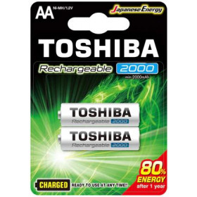 Toshiba Επαναφορτιζόμενες Μπαταρίες R06 / AA Ni-MH 2000mAh 1.2V 2τμχ (TNH-6GME BP-2)