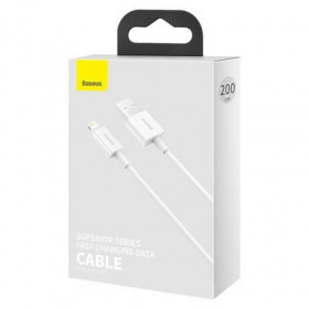Baseus Superior Series Καλώδιο Δεδομένων Γρήγορης Φόρτισης USB - Lightning 2.4A 2m Λευκό (CALYS-C02)