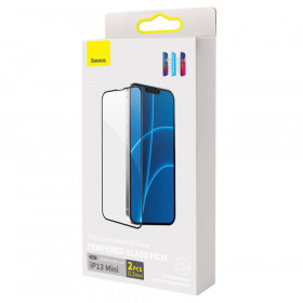 Baseus Full Screen Tempered Glass 0.30mm με Οδηγό Τοποθέτησης για iPhone 13 mini 2τμχ (SGQP010001)