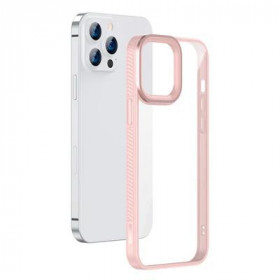 Baseus Crystal Θήκη με Πλαίσιο για iPhone 13 Pro Max Ροζ / Διάφανο (ARJT001104)