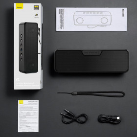 Baseus V1 Wireless Waterproof Bluetooth Speaker Black (WSVY000001)
