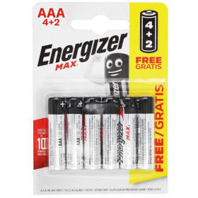 Energizer Max Αλκαλικές Μπαταρίες LR03 / AAA 6τμχ
