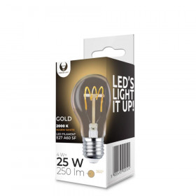 Forever Light Λάμπα LED Filament για Ντουί E27 και Σχήμα A60 4W Θερμό Λευκό 2000K 250lm Spiral με Χρυσό Κάλυμμα (RTV0100007)