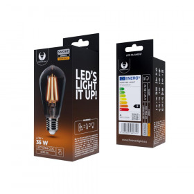 Forever Light Λάμπα LED Filament για Ντουί E27 και Σχήμα ST64 4W Θερμό Λευκό 2000K 400lm με Καπνισμένο Κάλυμμα (RTV0100018)