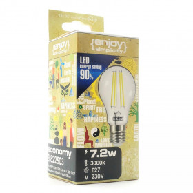 enjoySimplicity™ Λάμπα LED Filament για Ντουί E27 και Σχήμα A60 4W Φυσικό Λευκό 4000K 470lm Διάφανη (EL822802)
